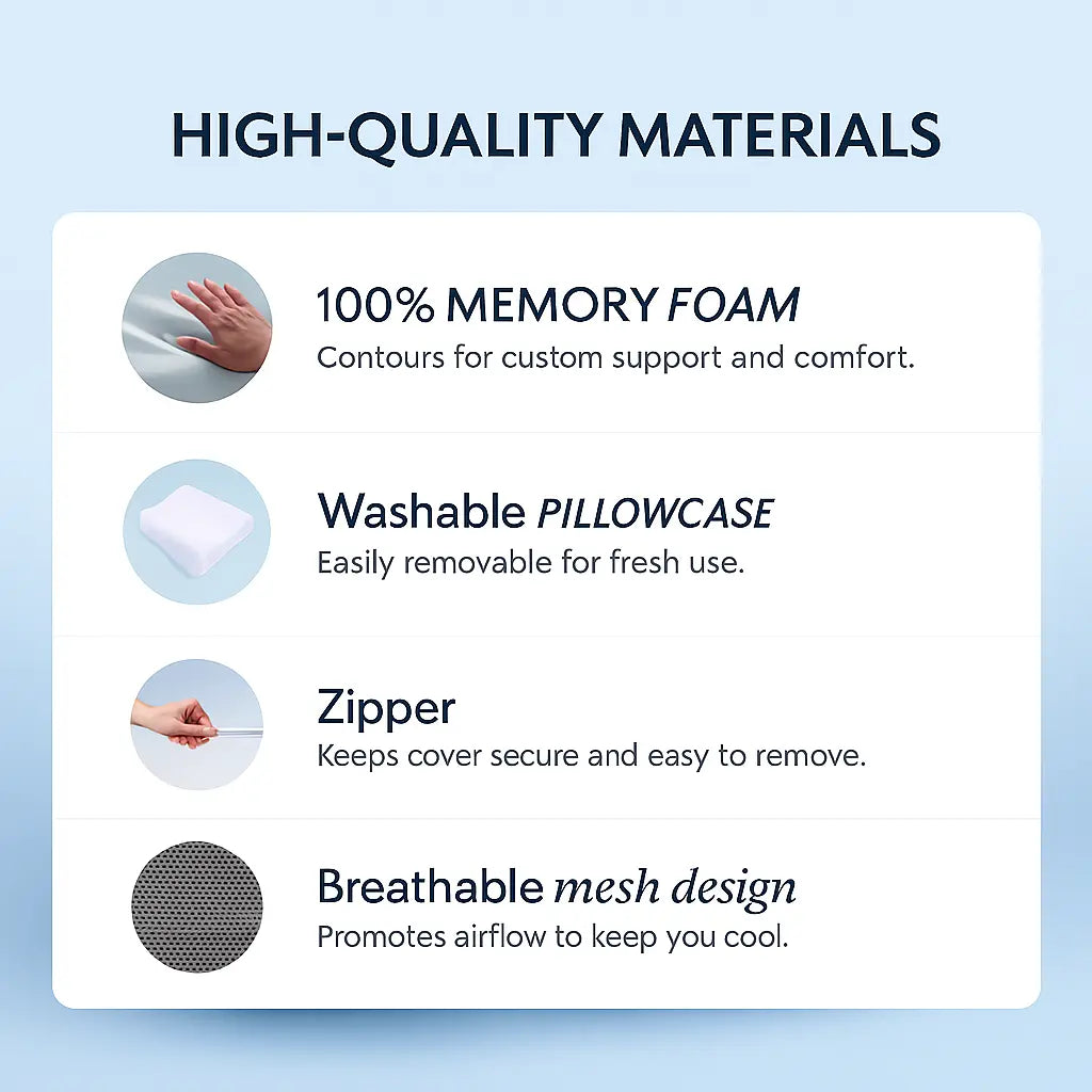 ContourEase™ Orthopedic Memory Foam Pillow Neurelio