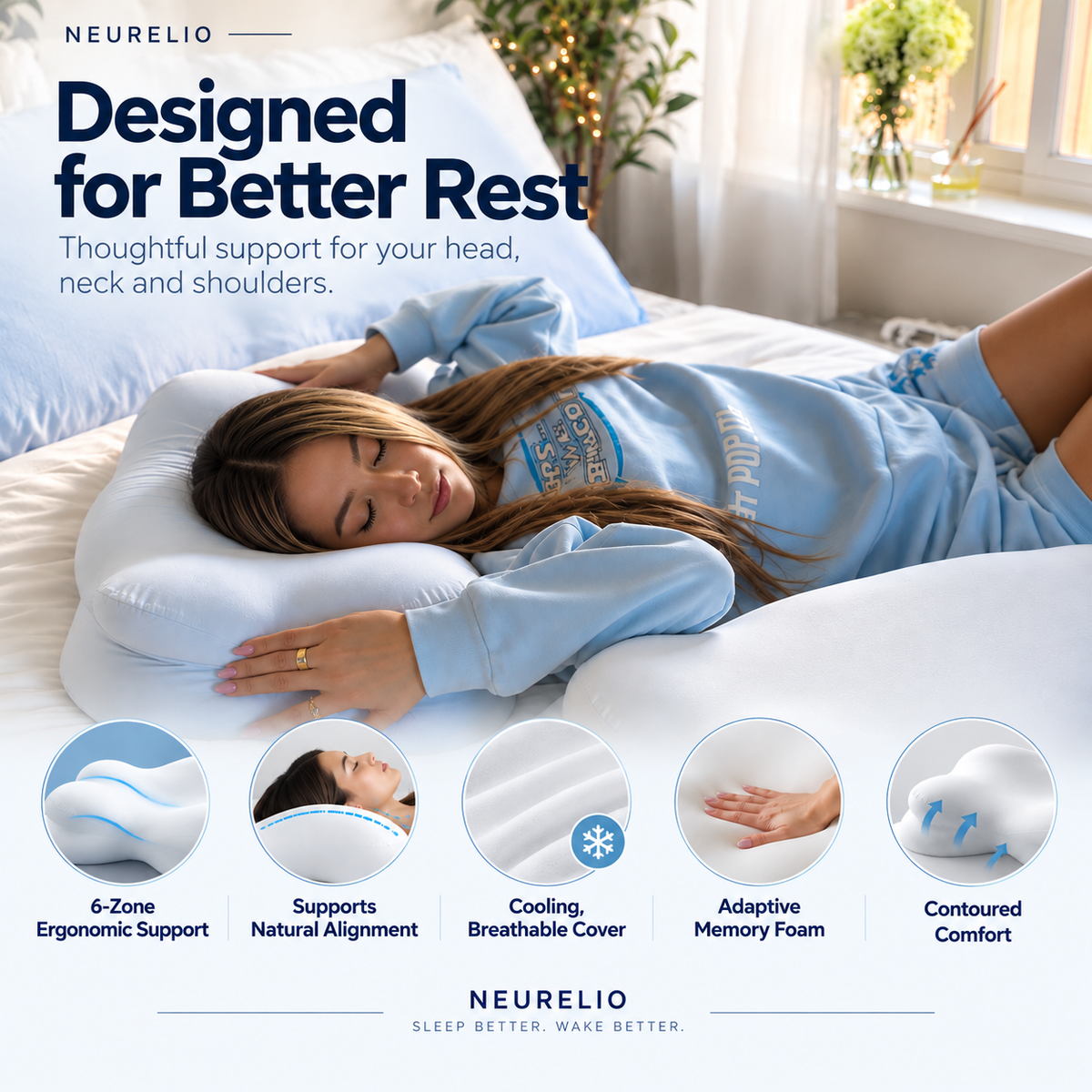 CloudCradle™ Ergonomic Pillow