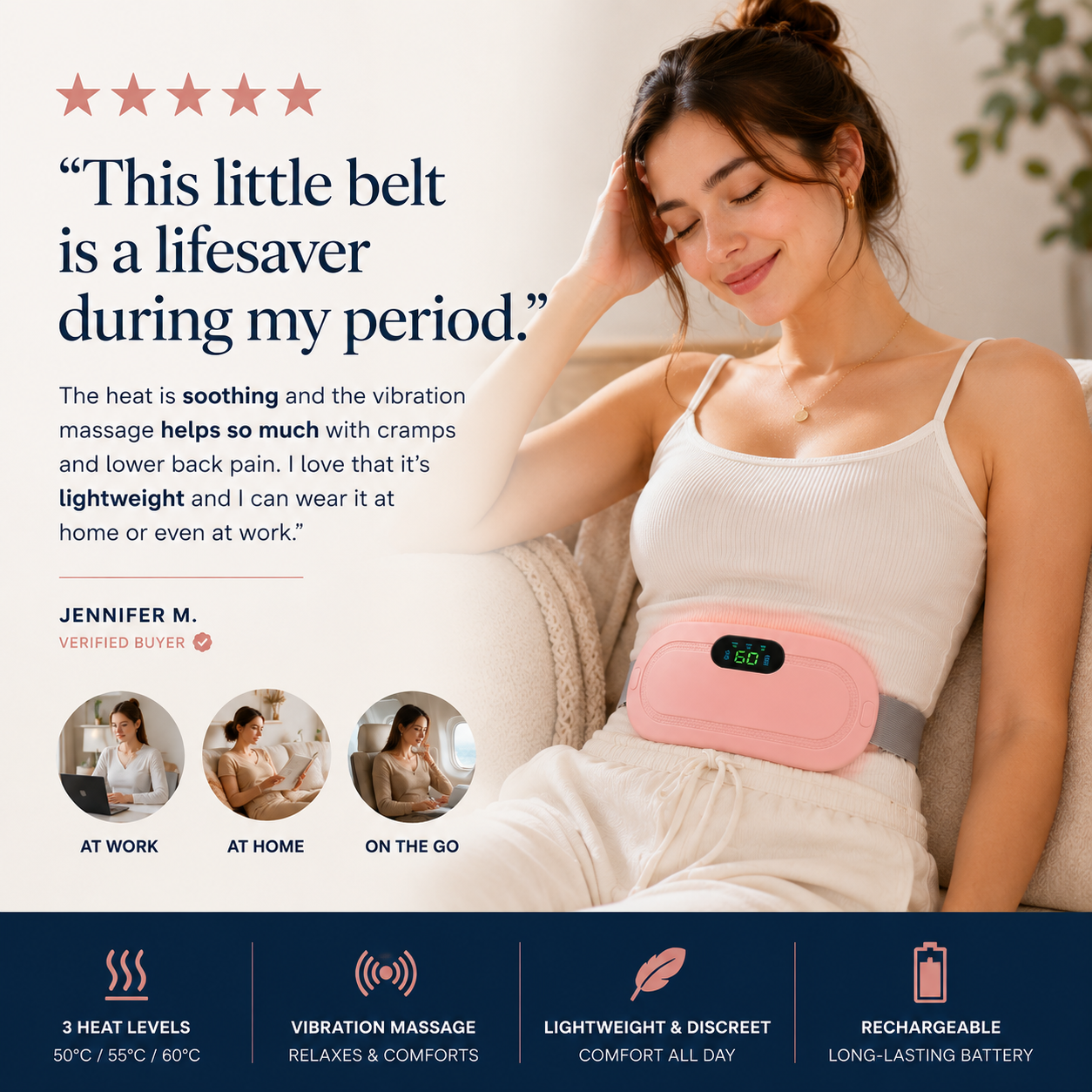 ComfortCycle Menstruations-Heizkissen und Gürtel zur Krampflinderung